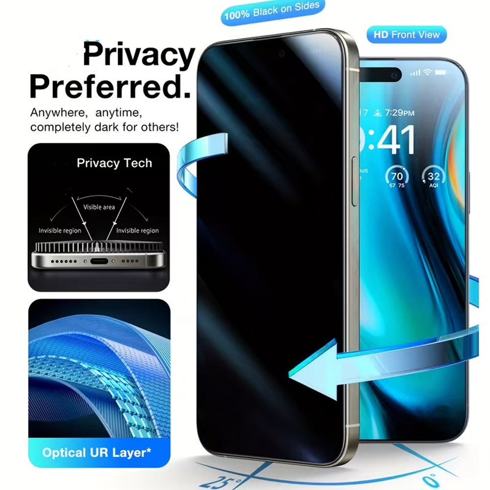 Anti Peek Privacy Tempered Glass - 1-5 Pezzi di Vetro Temperato Anti-Spia