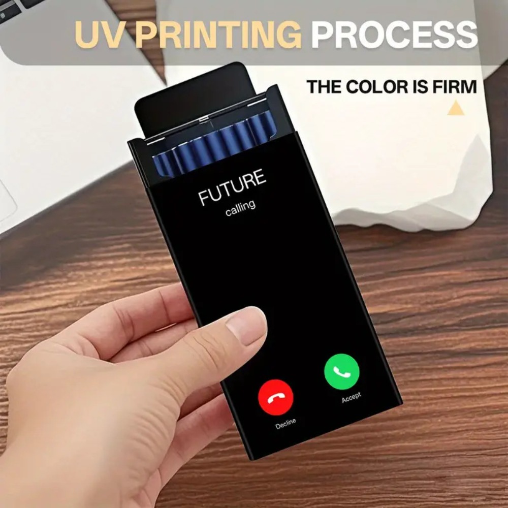 Phone Cases - Portasigarette in metallo sottile con coperchio