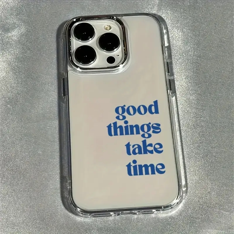 Clear Shockproof Bumper Case - Good Things Take Time Custodia per