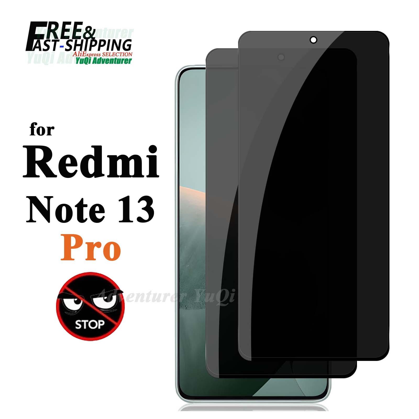Anti Spy Privacy Glass Case - Proteggi schermo anti-spia per Redmi Note