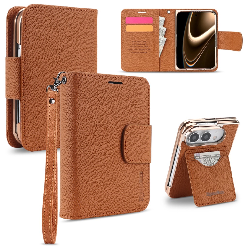 Leather Wallet Card Holder Phone Cover - Custodia per iPhone 2in1 con portafoglio