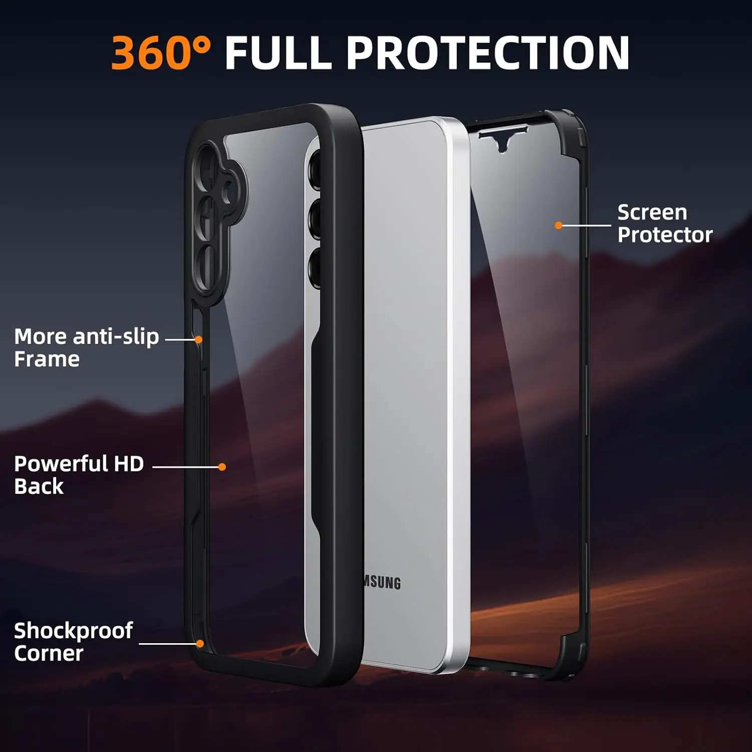 Resistente trasparente 360 °   - Heavy Duty 360 Full Body Protective Case recensione e prezzo